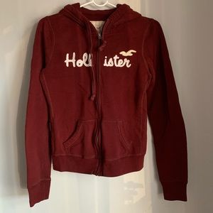 Hollister Burgundy zip up sweatshirt